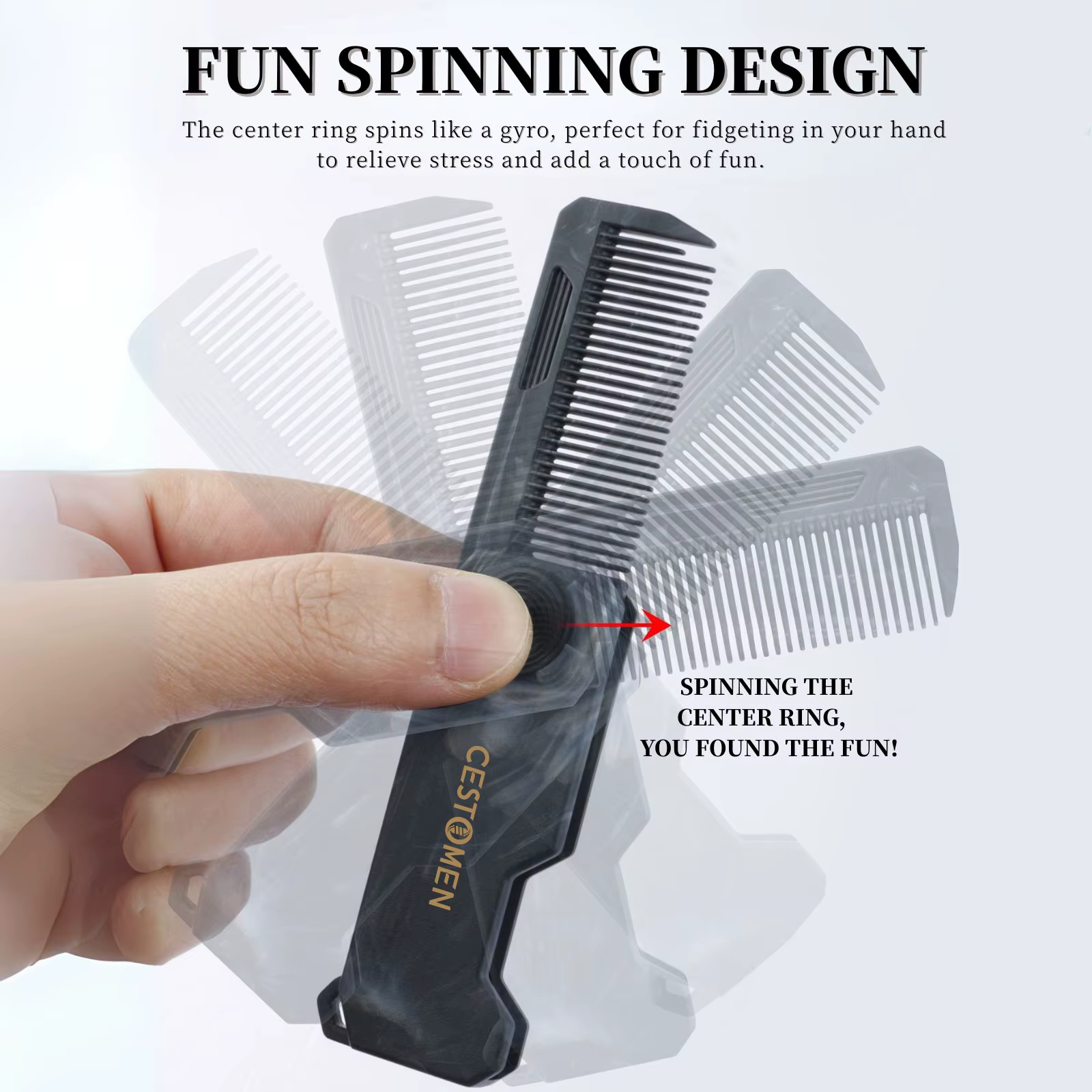 Lot de 2 : Kit de toilettage pour barbe homme, comprenant un mini peigne rotatif pour moustache et une brosse à poils de sanglier pour le nettoyage et l'application d'huile sur la barbe, outils portab