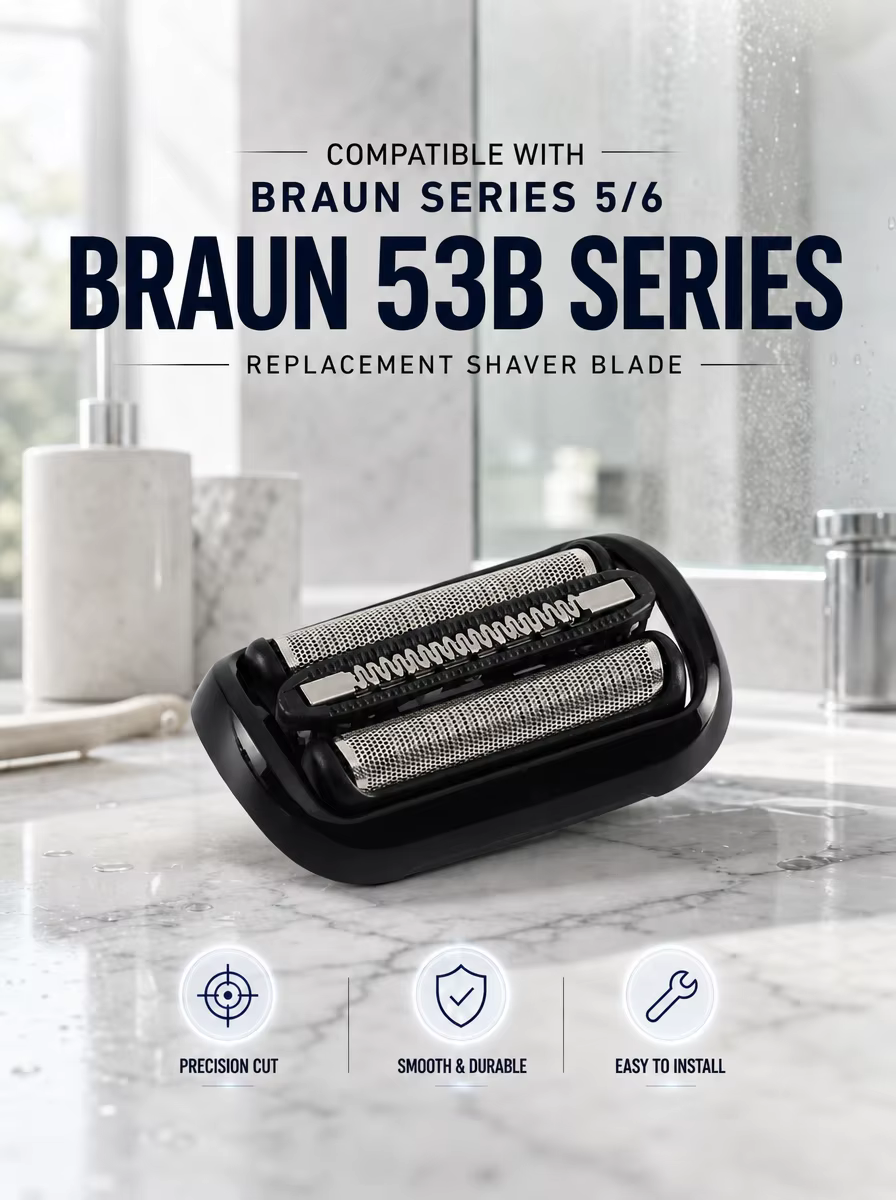 Tête de rasoir de rechange 53B compatible avec les rasoirs électriques Braun Series 5