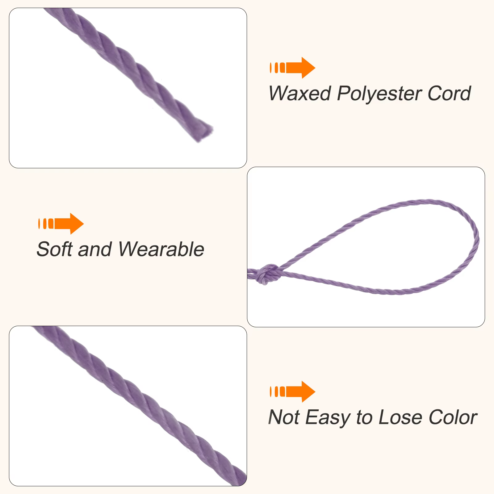 Fil ciré 0,8 mm 60 yards, fil ciré pour perles, fil ciré pour la fabrication de bijoux en cuir