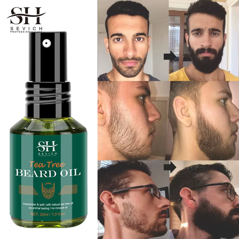 SEVICH huile de barbe de croissance pour hommes soin de garniture de style hydratant plus épais favoriser la repousse