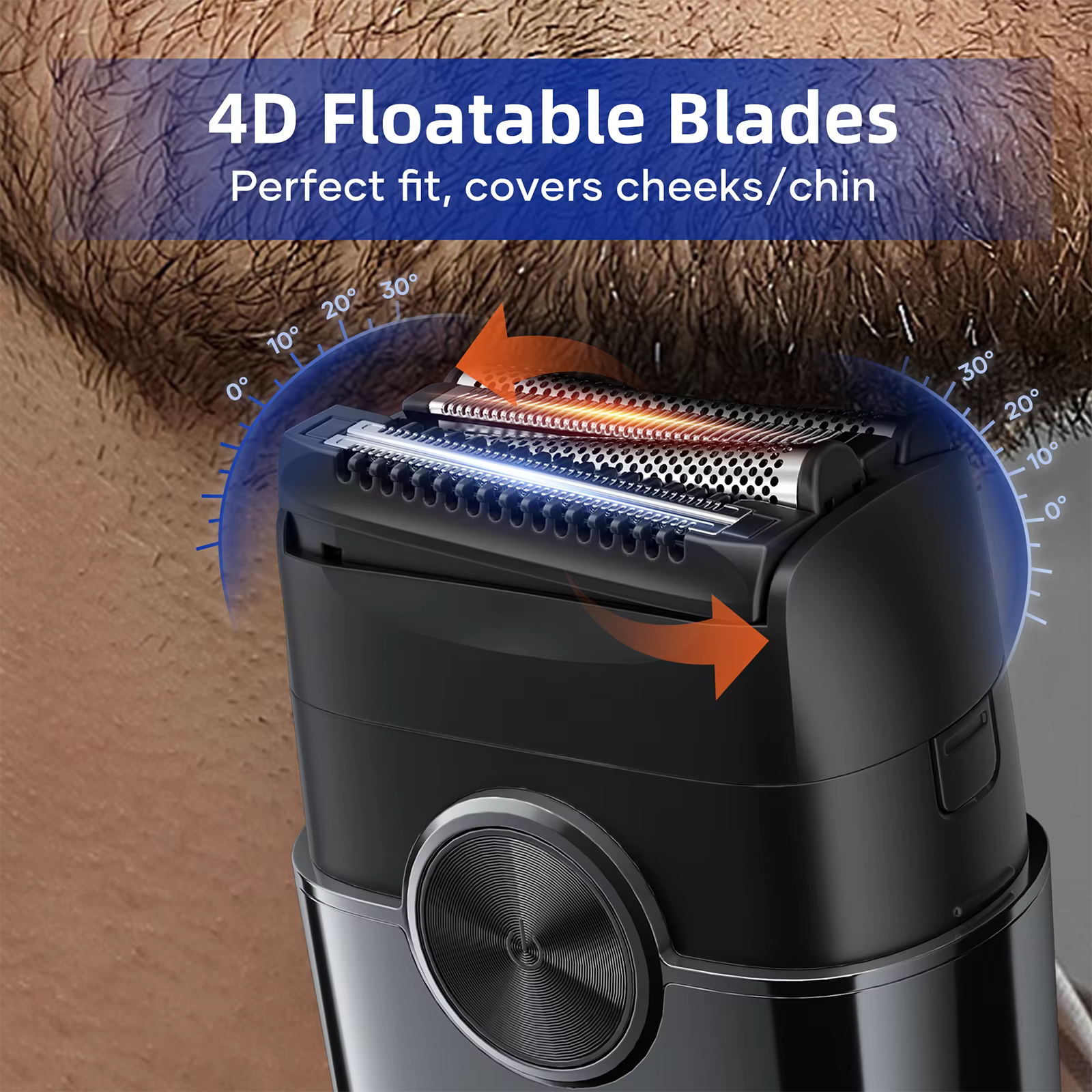 KENSEN S26 rasoir électrique pour hommes 4D lames flottantes feuille rasoirs étanche 8000 tr/min tondeuse à barbe