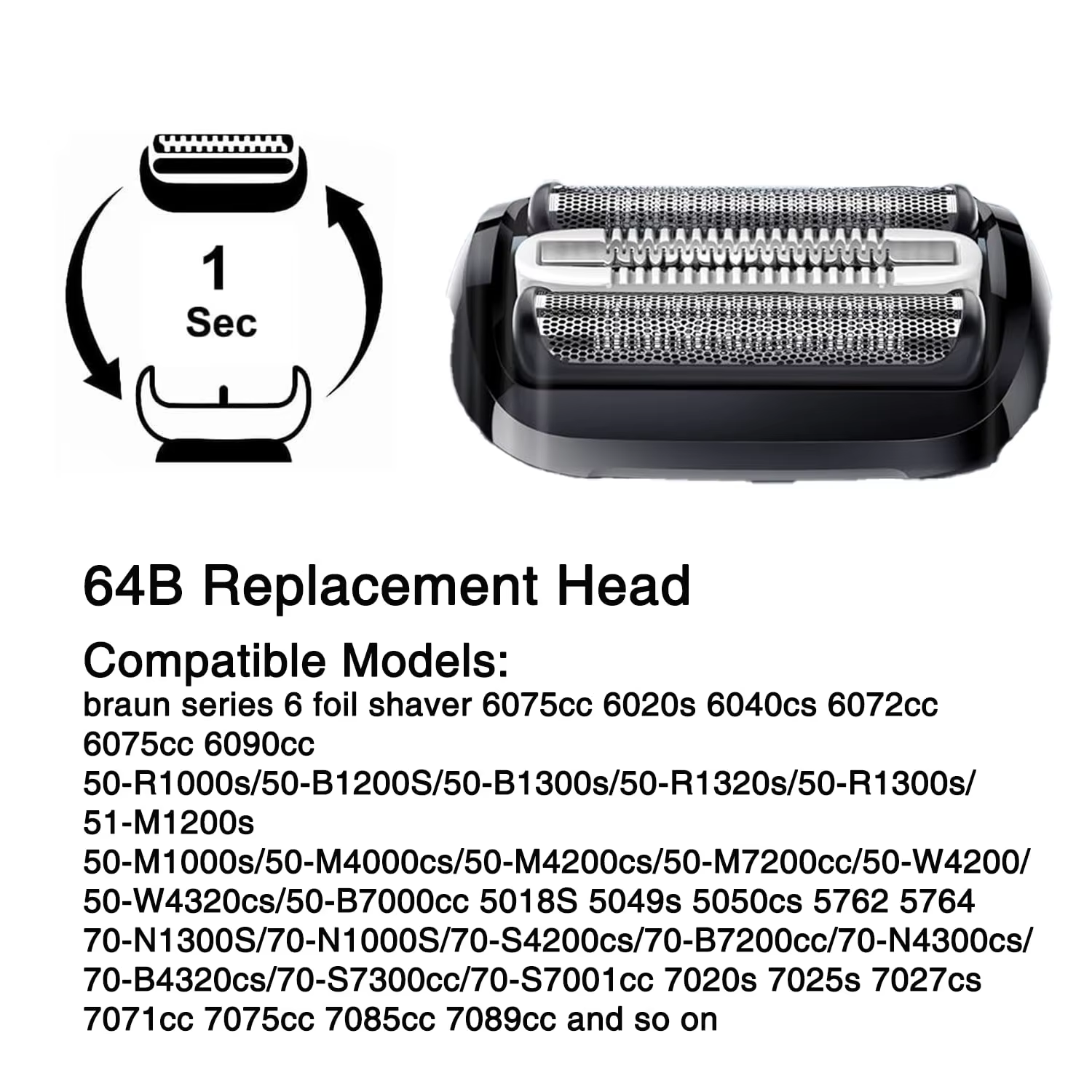 Tête de rechange pour rasoir électrique Braun série 6 64B