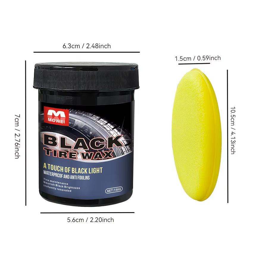 Cire de brillance et de rechapage des pneus, 150g, rehausseur de brillant Anti-âge Durable pour pneus de voiture, Agent de soin de noircissement