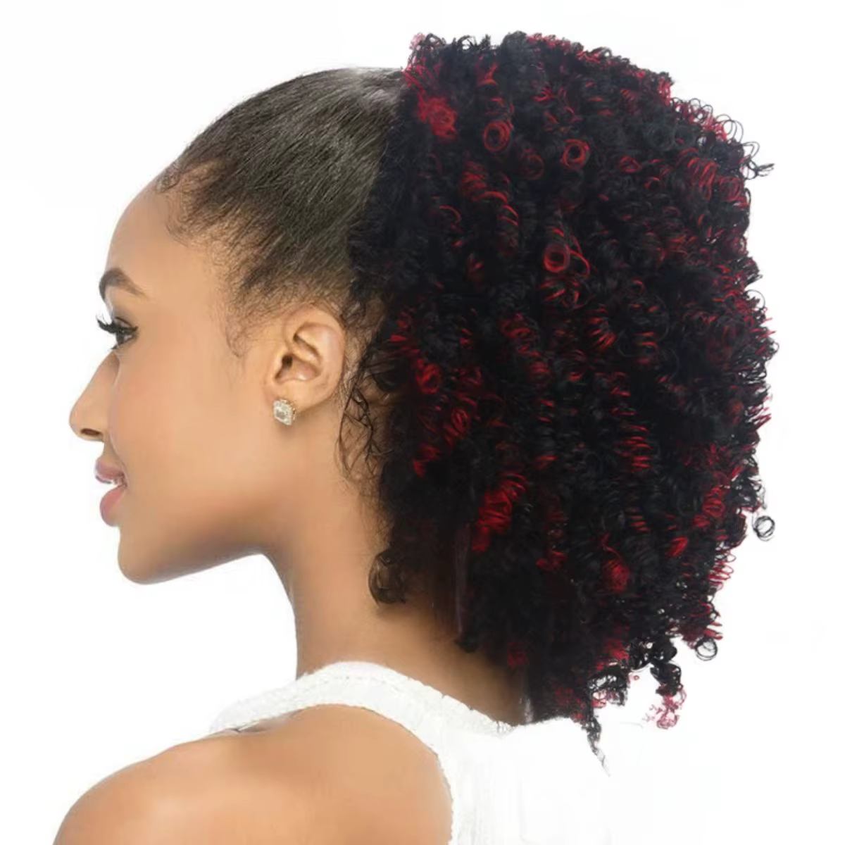 Extension de chignon afro bouclé frisé avec cordon de serrage pour femmes noires, postiches synthétiques courtes afro bouclées, cadeaux