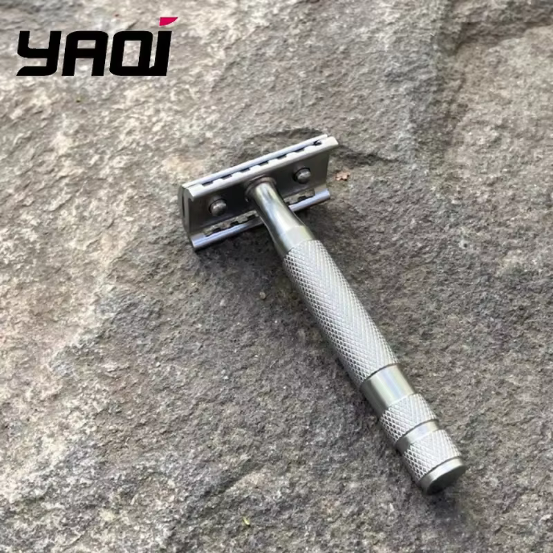 YAQI KNIGHT-HELMET tête DE rasoir manche en acier inoxydable