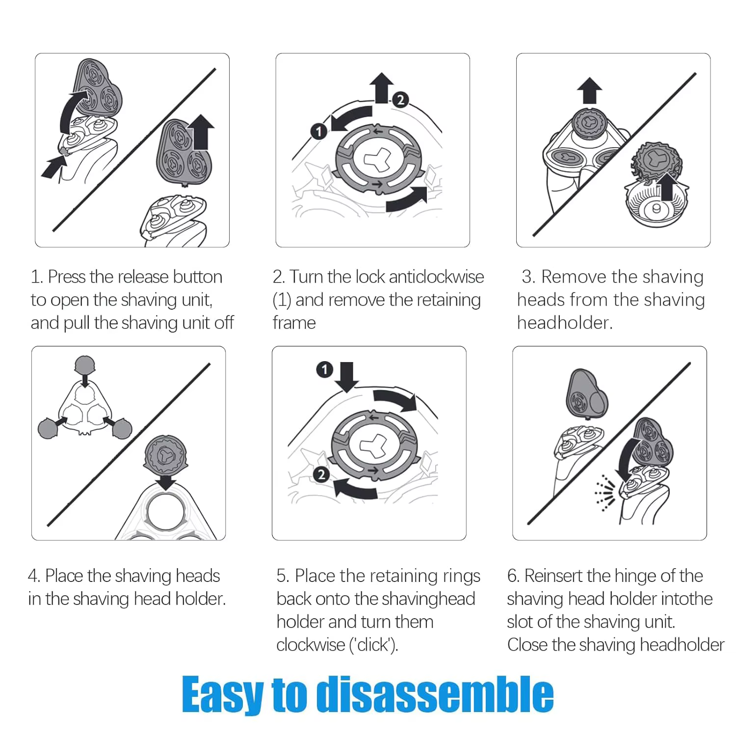 SH50/50 lames de rechange pour rasoirs électriques PHILIPS série 5000 têtes de rasage pour AquaTouch (S5xxx) et Star-Wars SW57xx