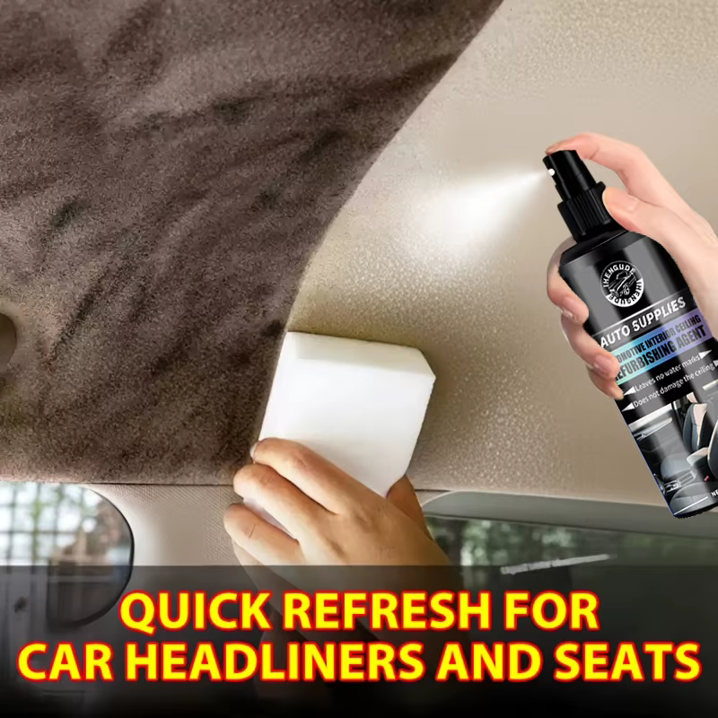 Nettoyant intérieur de voiture, spray mousse sans eau, élimination de la poussière, nettoyage des sièges, du toit et du tableau de bord, kit de rénovation du plafond de voiture, redonne brillance et r