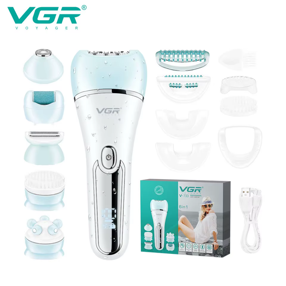 VGR électrique femmes épilateur femme rasoir jambe corps épilation lèvre menton dépilatoire dame Bikini tondeuse ensemble d'épilation du visage