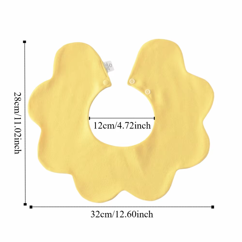 Bavoir bébé uni double face, confortable à porter, motif pétale, en coton doux, pour la bave et les éructations