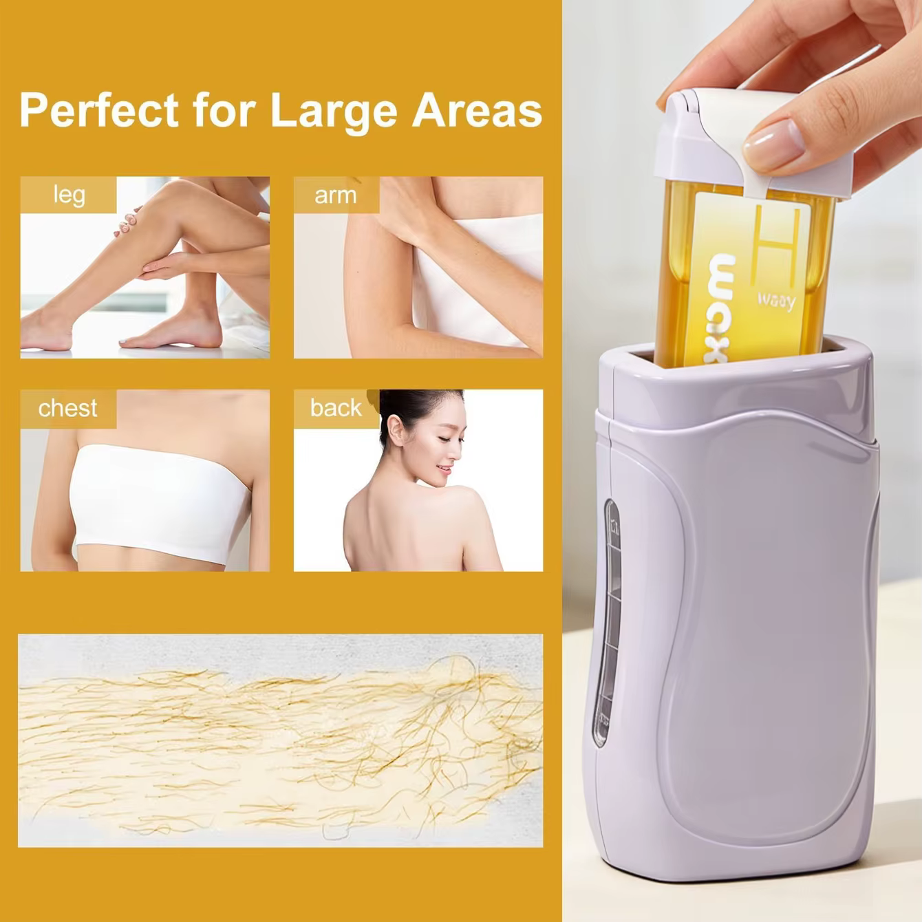 Chauffe-cire électrique portable pour l'épilation, idéal pour la cire chaude et la cire dure, adapté aux hommes et aux femmes, pour salon et usage domestique