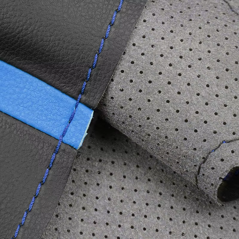 Couverture de volant intérieur de voiture en cuir microfibre perforé tressé à la main, accessoires de garniture pour citroën Triumph Old C4 c-quatre