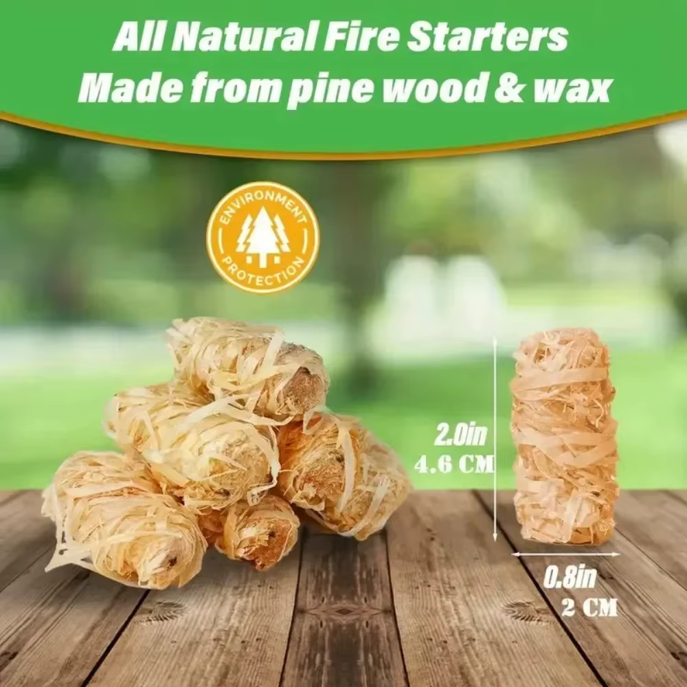 Bâtons d'allumage en cire naturelle pour bois, 30/60/100 pièces, pour barbecue, cheminée, four à foyer, allume-charbon, camping en plein air