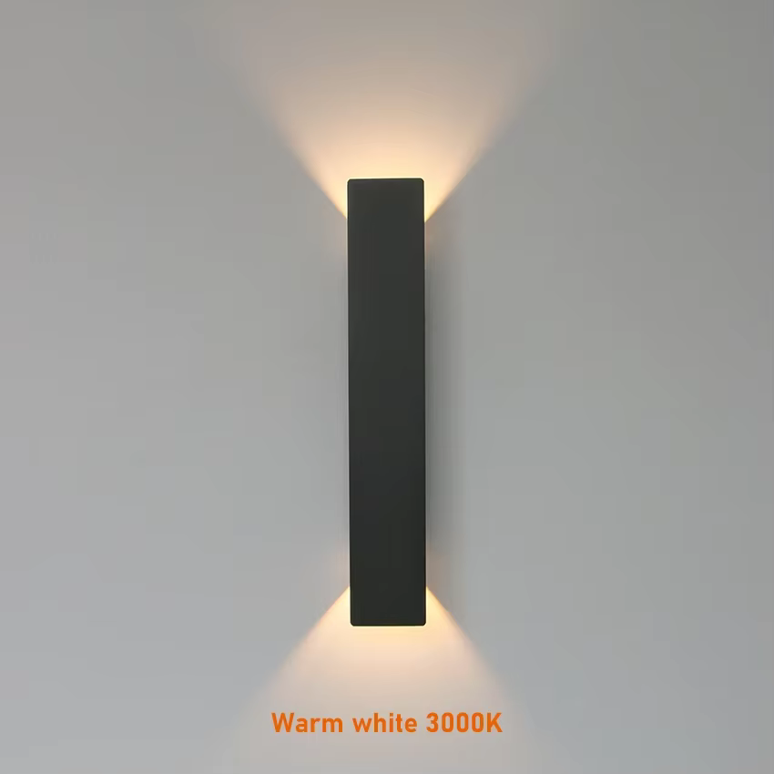 Applique murale extérieure étanche lampe à LED moderne noir blanc aluminium vers le haut lumière inférieure appliques étanche IP65 110V 220V luminaires
