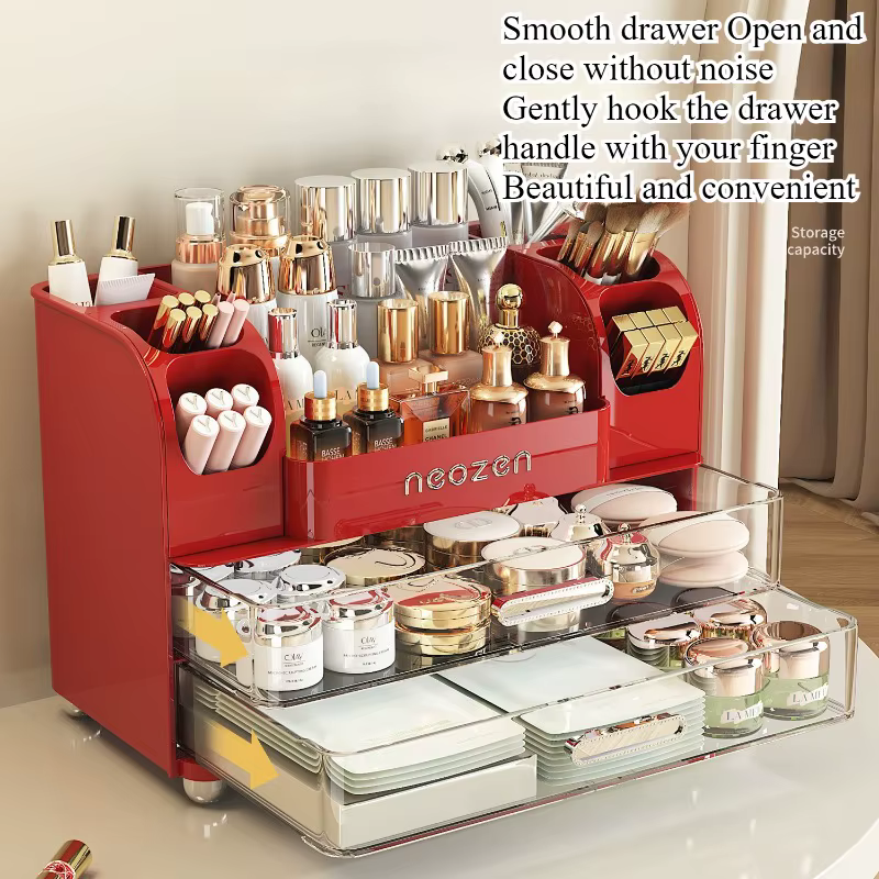 Boîte de Rangement Cosmétique de Bureau Premium pour Soins de la Peau, Rouge à Lèvres, Parfum, Pinceaux – Organisateur de Commode à Grille