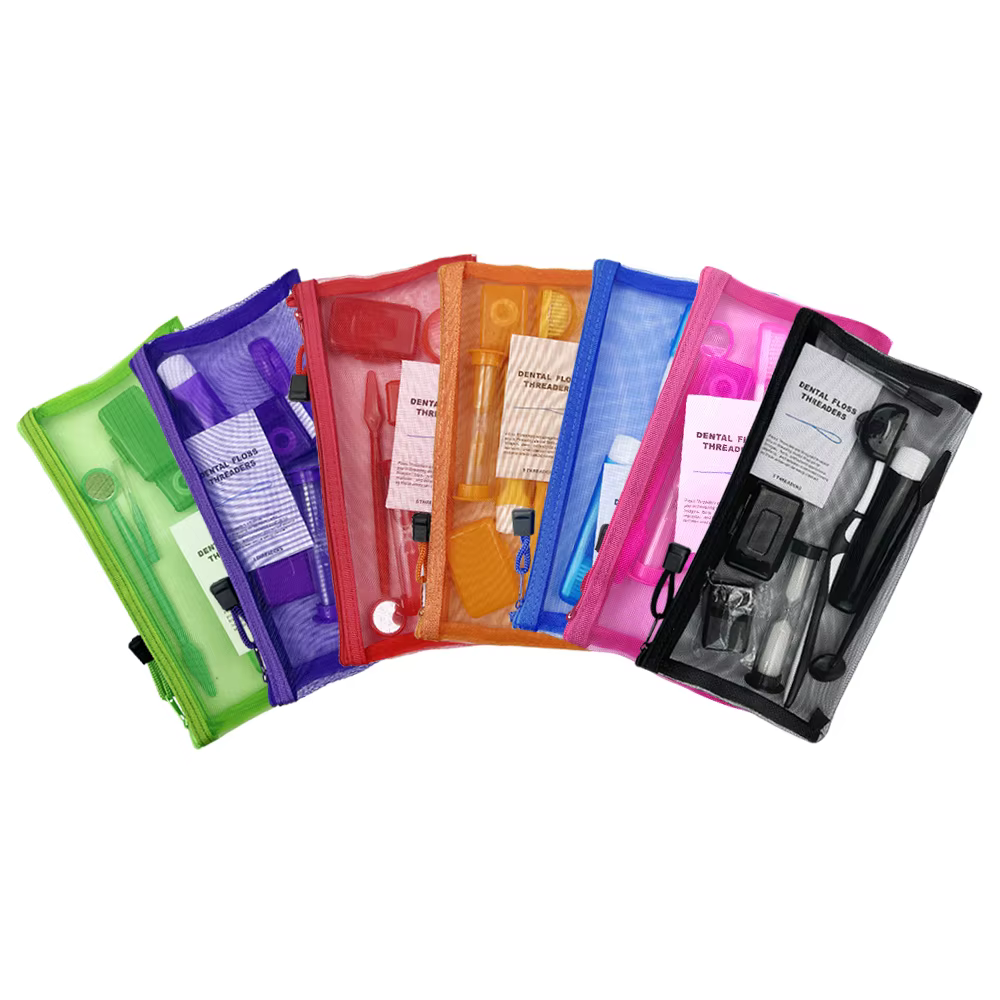 Kit de Soins Orthodontiques, Hygiène Buccale, Livres de Dents, Miroir Buccal, Brosse Interdentaire, Fil d'Avertissement, 8 Pièces/Ensemble