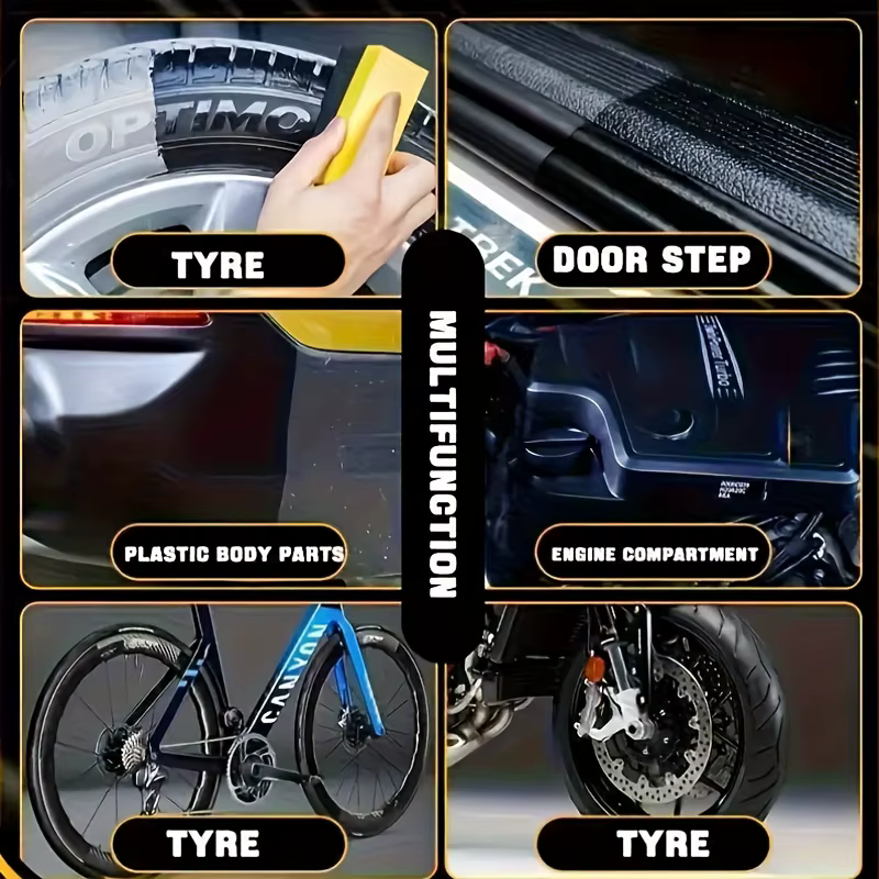 Rénovateur Plastique Voiture Effet Noir Brillant – Agent de Rénovation Cuir et Panneaux Intérieurs Auto – Cire Protectrice et Réparatrice pour Voiture