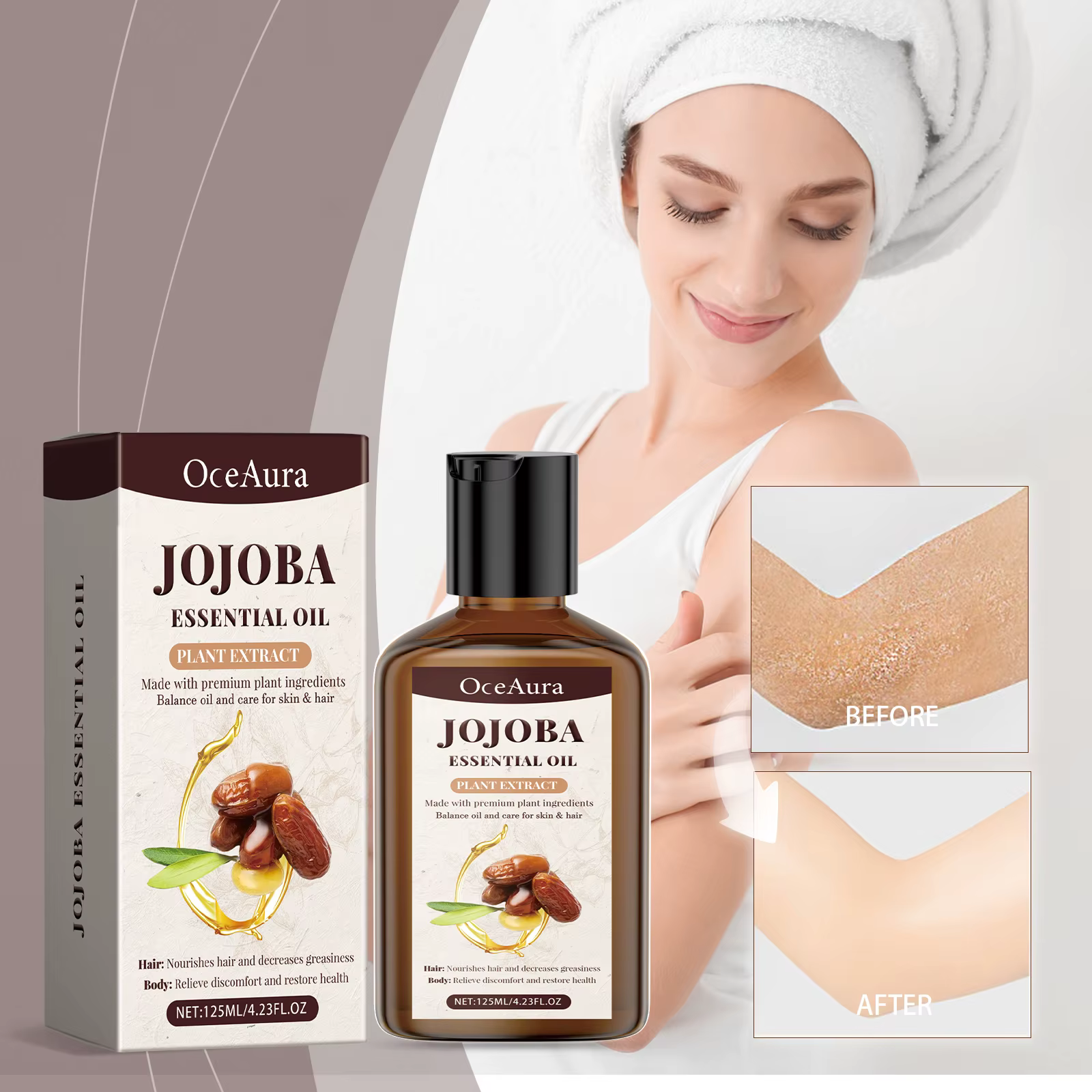 Huile de jojoba naturelle anti-rides