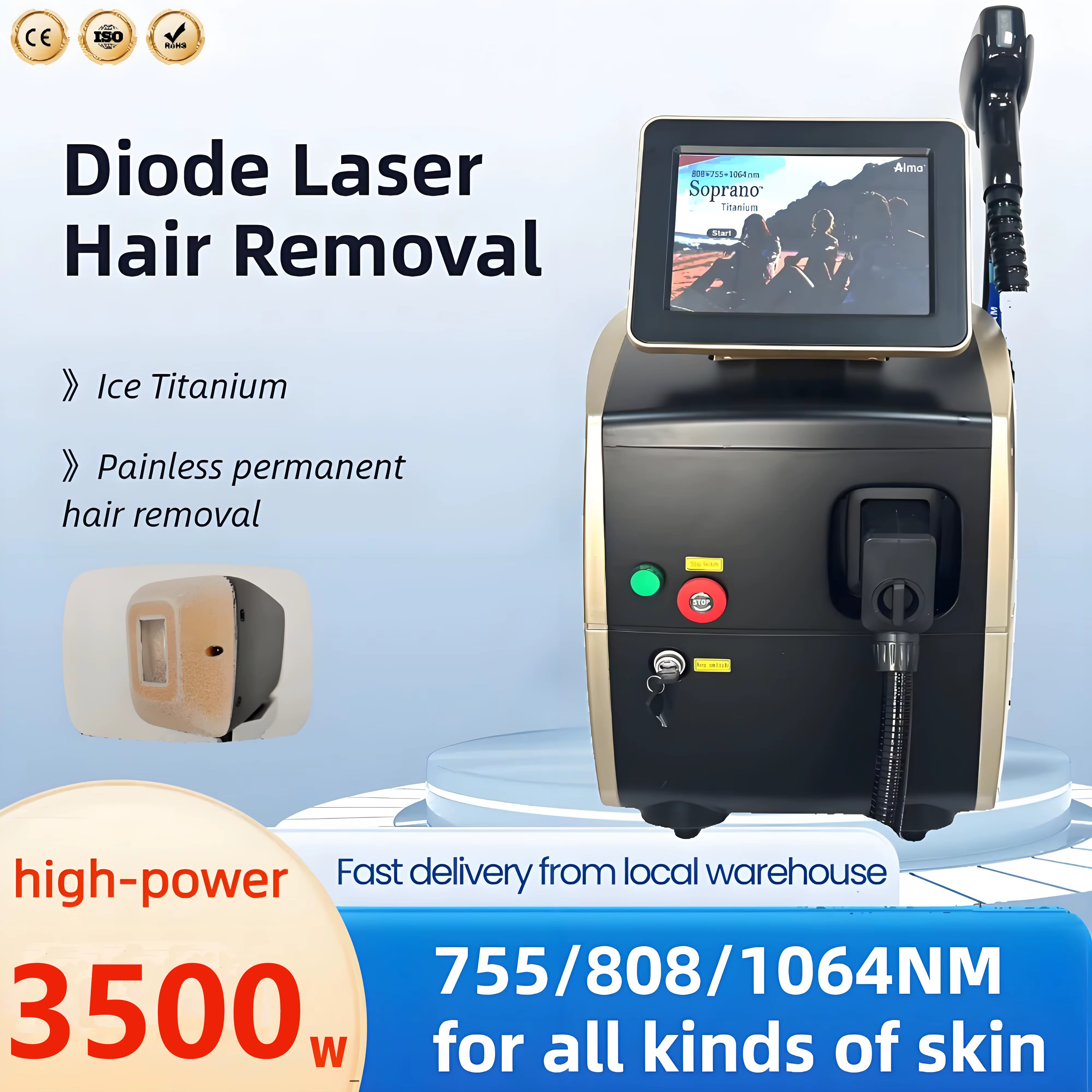 Épilateur Laser professionnel en titane glacé