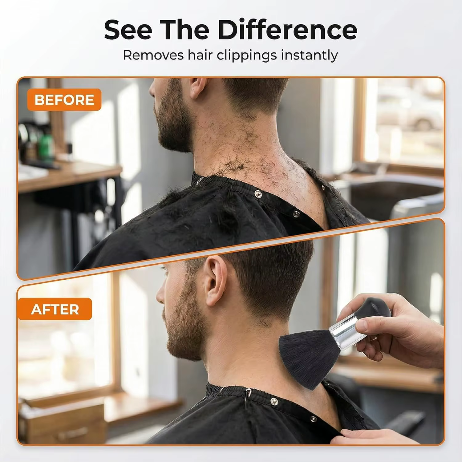 Ensemble de vaporisateur de cou et de brosses pour barbier - Brosse professionnelle à poils doux pour la coupe de