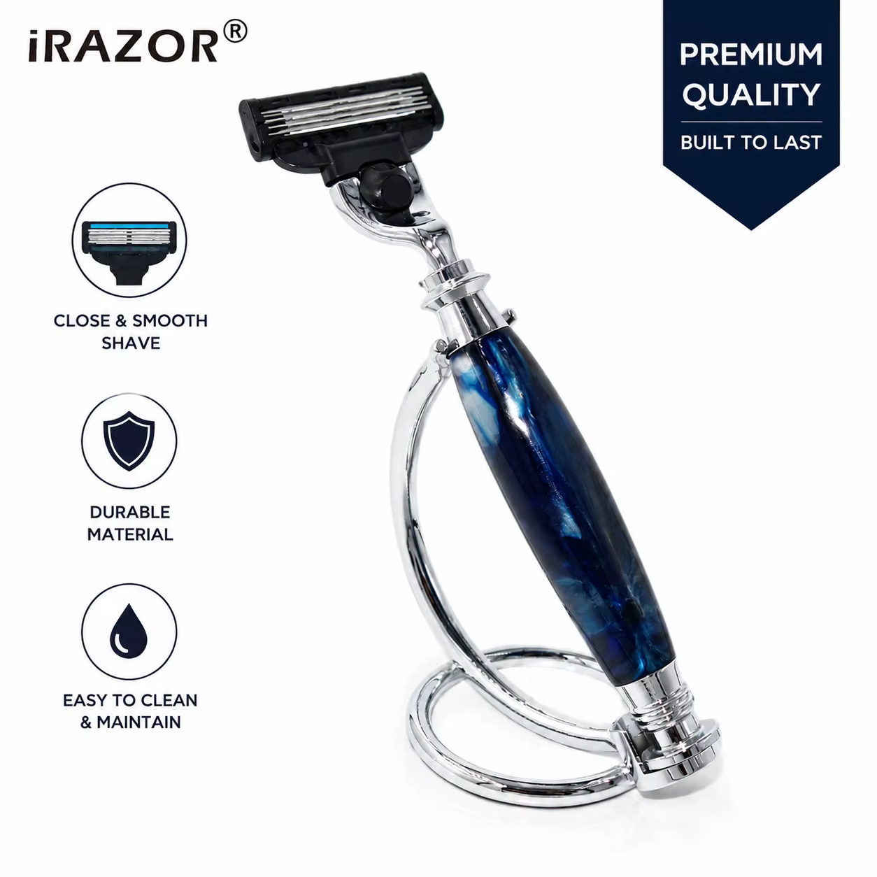 IRAZOR Mach 3 rasoir de sécurité manuel pour hommes Compatible avec la marque universelle 3 couches lame anniversaire va