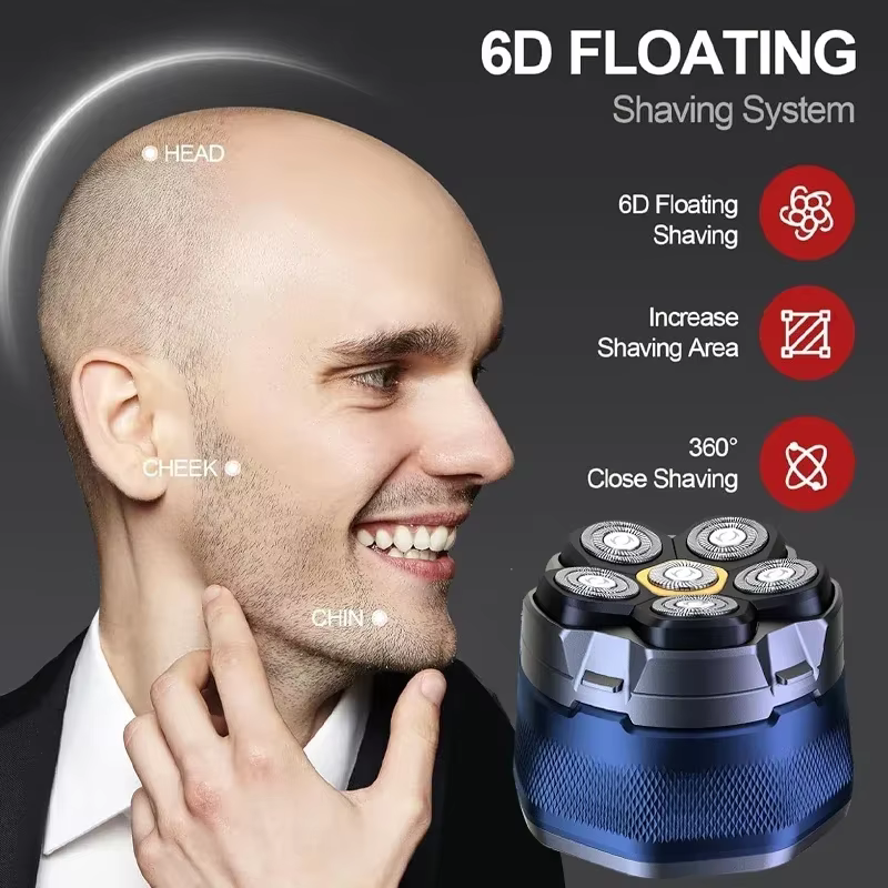 Rasoir électrique 6D pour hommes chauve