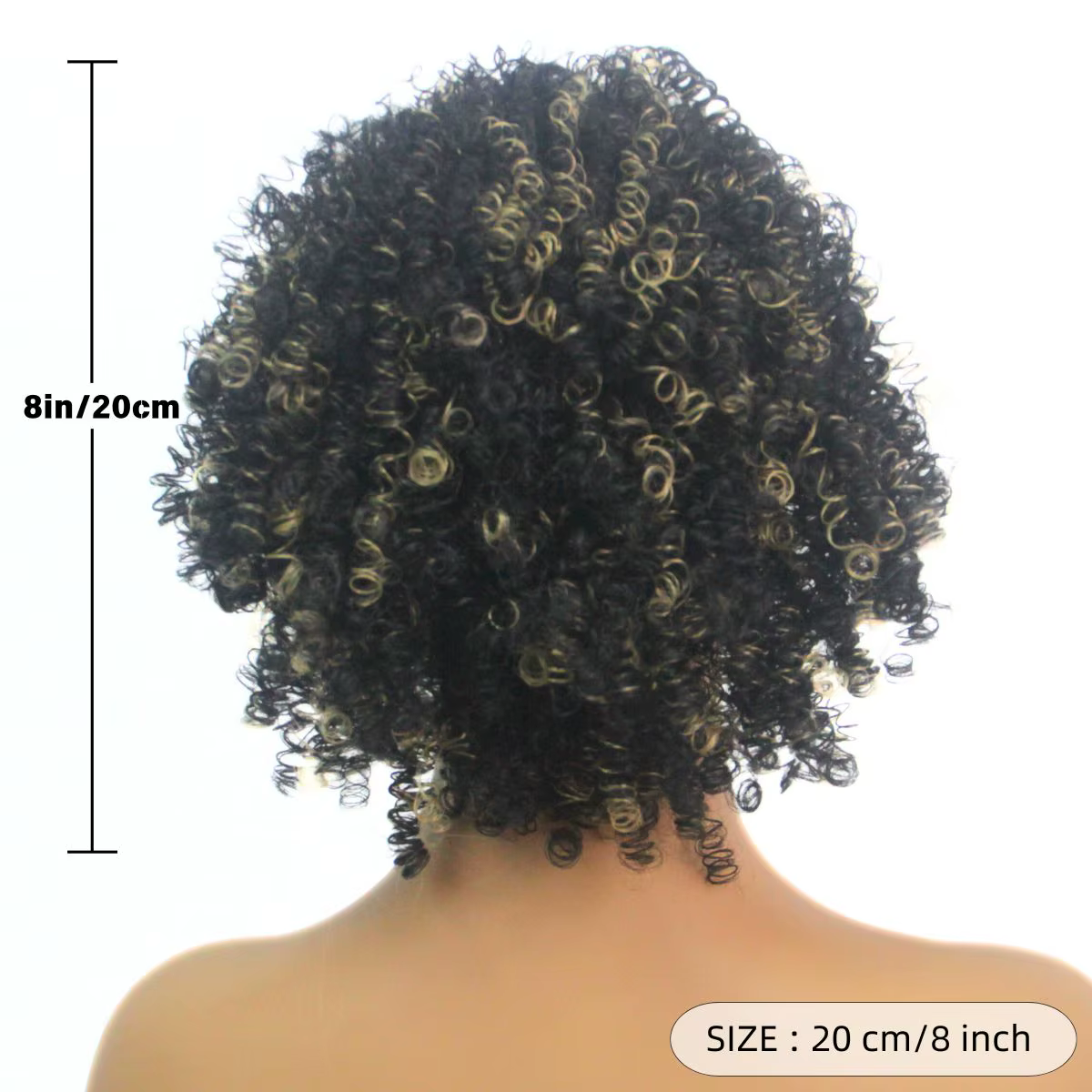 Extension de chignon afro bouclé frisé avec cordon de serrage pour femmes noires, postiches synthétiques courtes afro bouclées, cadeaux