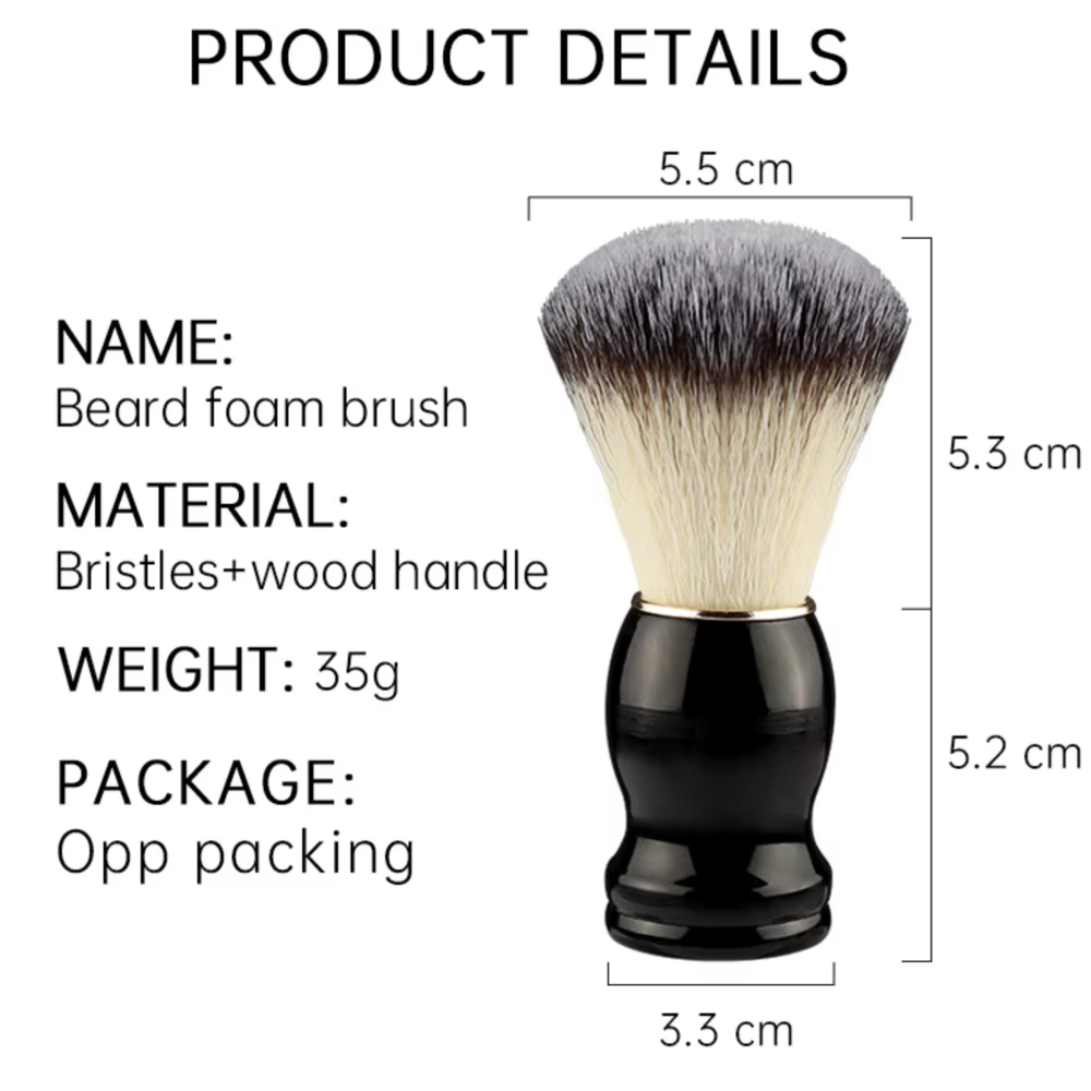 Brosse à raser professionnelle en poils de sanglier et manche en bois | Kit de toilettage pour hommes
