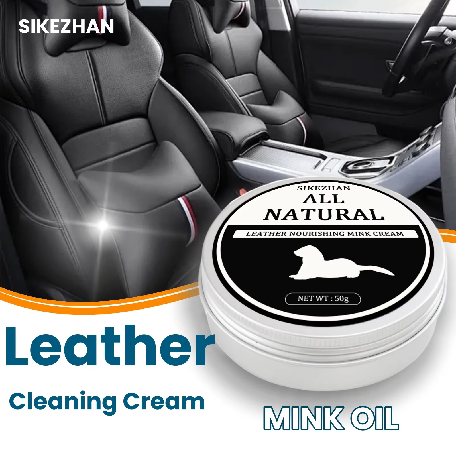 Crème de nettoyage du cuir de voiture, huile d'entretien des sièges, restauration du cuir, huile de vison, crème, canapé en cuir, polissage intérieur de voiture