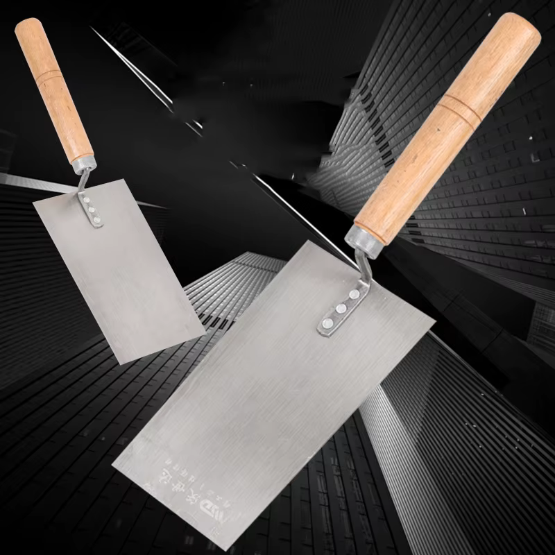 Truelle à marge flottante en ciment 13/15/16cm, couteau à mastic en acier inoxydable avec manche en bois, truelle à béton, spatule murale, outils à main