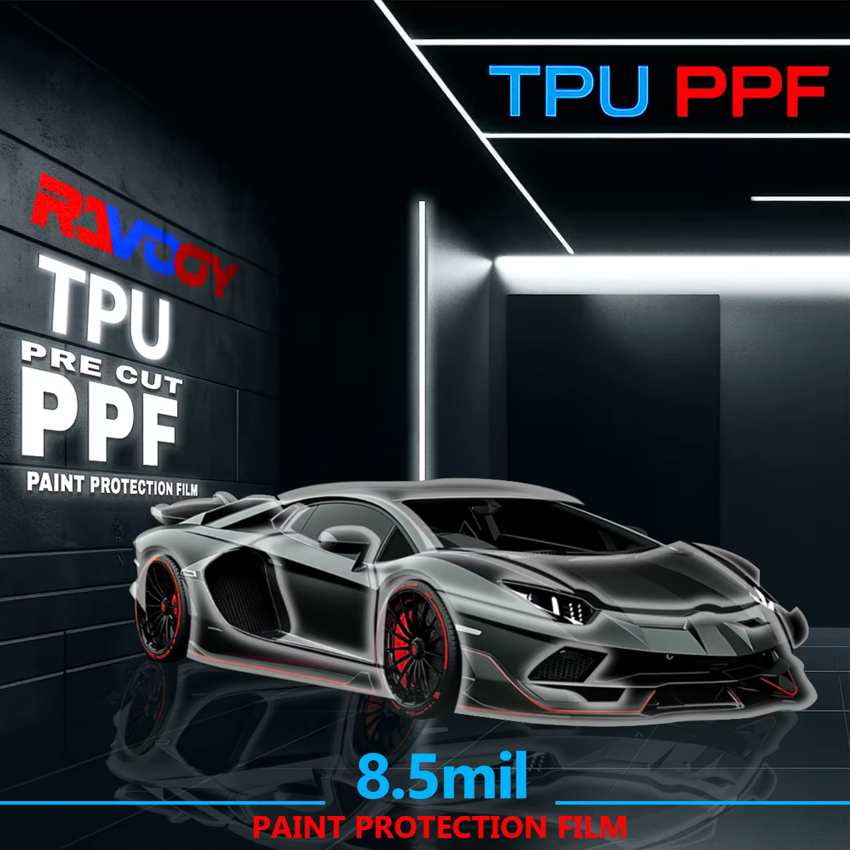 Kit de protection de peinture PPF avant prédécoupé noir brillant/mat 8,5 mil pour AITO M7 base 2022-2026, film transparent auto-réparant en TPU