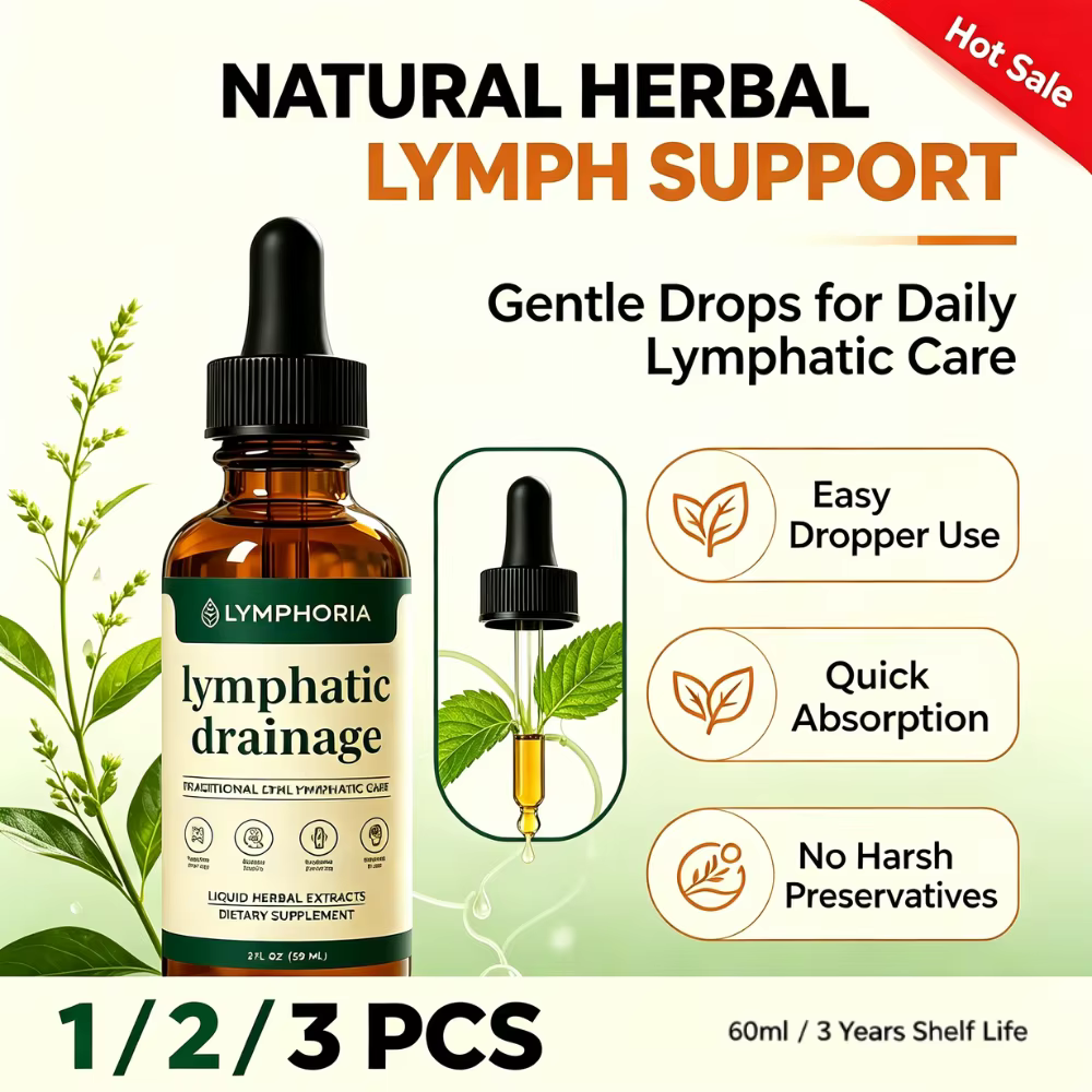 Gouttes de drainage lymphatique bio à base de plantes – Soutien liquide pour la vitalité, l'énergie, la clarté mentale, réduction des gonflements, renforcement du système immunitaire humain