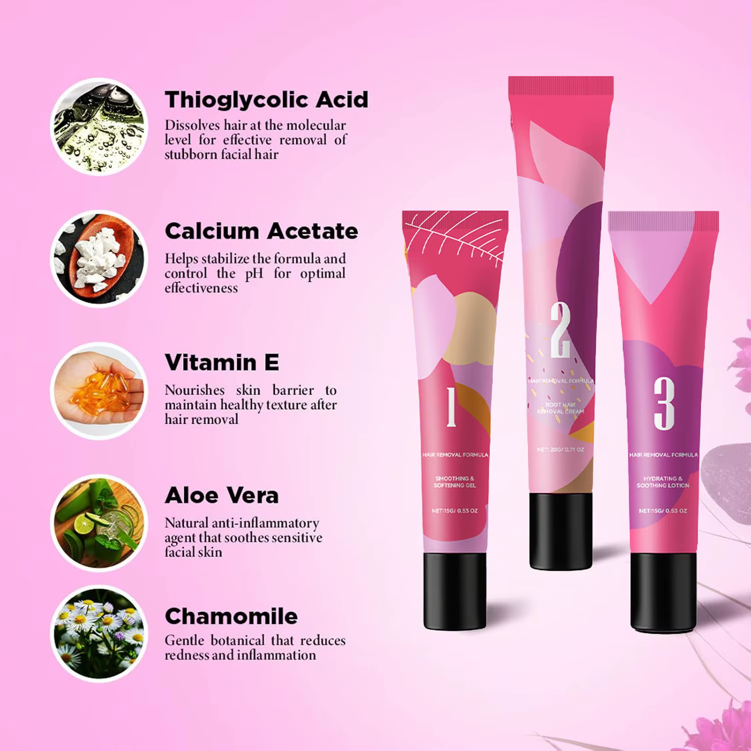 Kit de crème dépilatoire pour le visage pour femmes