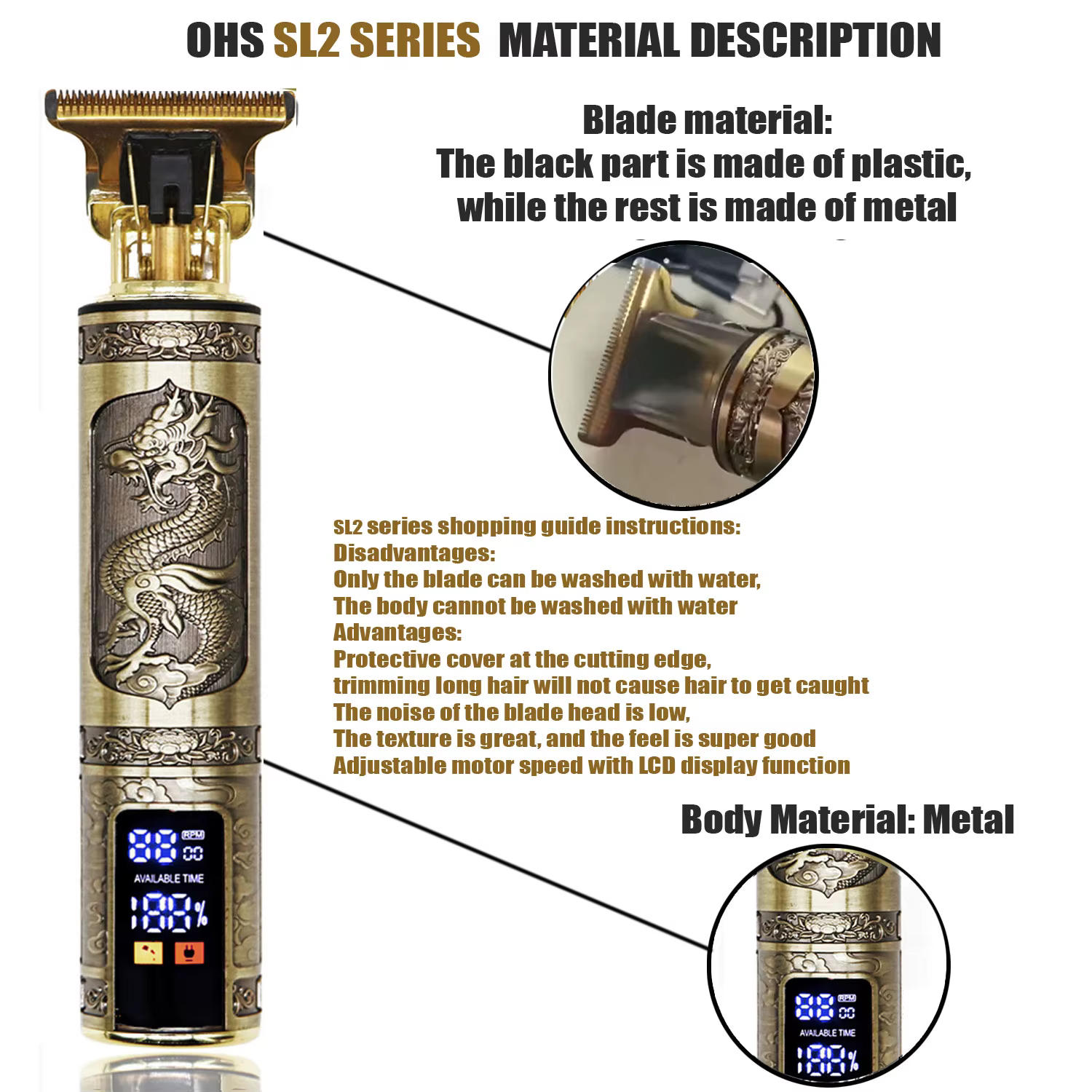 Machine de coupe de cheveux électrique sans fil T9 pour hommes
