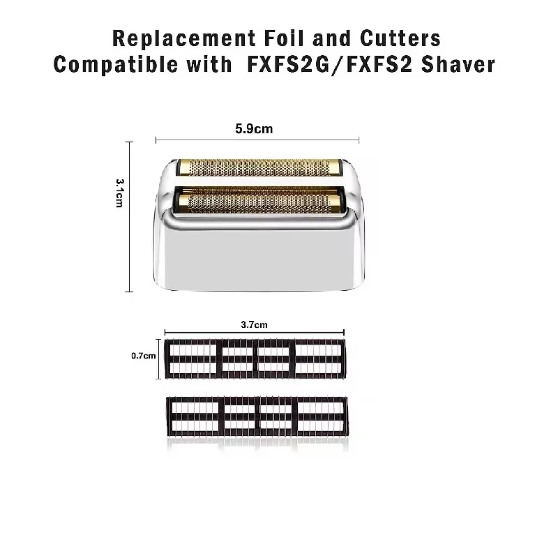 Tête de rechange feuille et lames de coupe compatibles avec BaBylissPRO Double FXFS2 rasoir électrique en métal