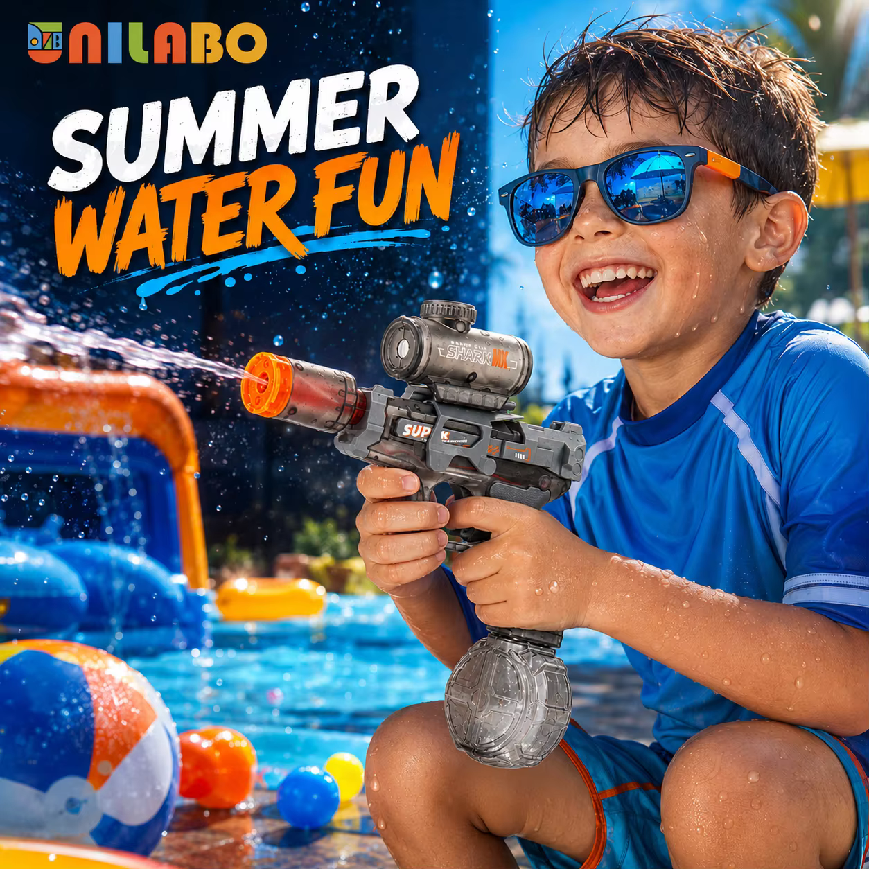 Pistolet à eau électrique, jouet pour enfants, lanceur d'eau automatique rechargeable, pour jeux aquatiques en plein air, piscine et jardin en été