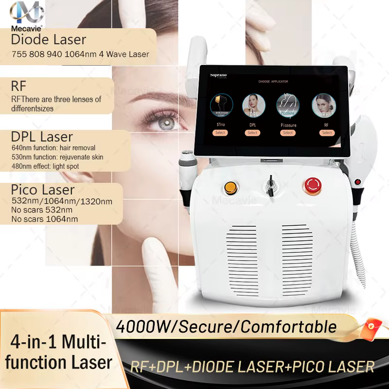Appareil d'épilation laser diode 4 ondes 5000W 2026 pour salon commercial