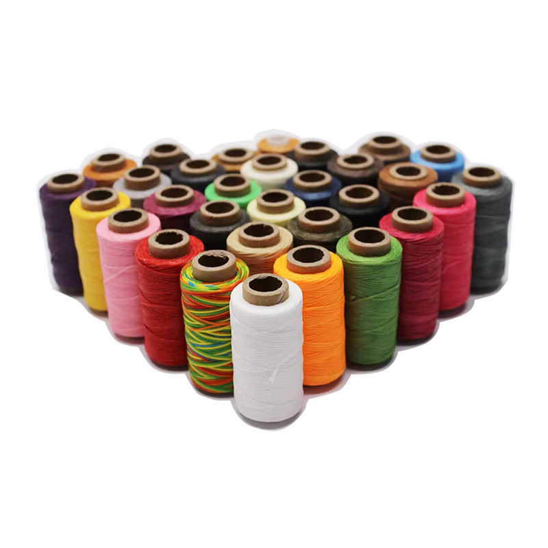 Fil ciré pour cuir 50m 0.8mm noir cassé blanc rouge vert rose marron gris violet Orange bleu abricot