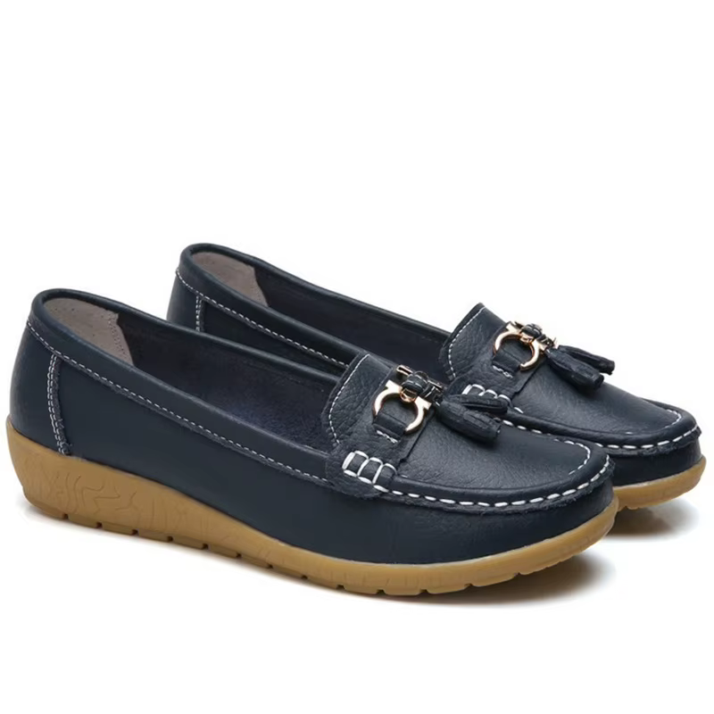 Chaussures de Ballet plates en cuir découpé pour femmes, mocassins respirants, chaussures de bateau, ballerine décontractées pour dames