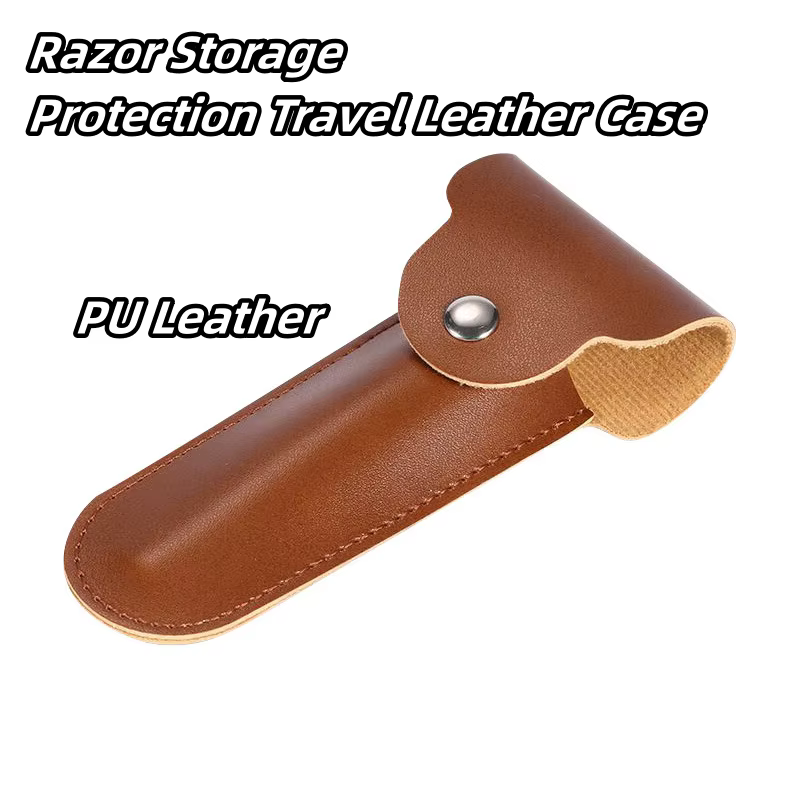 Étui de protection en cuir PU pour rasoir de sûreté à double tranchant