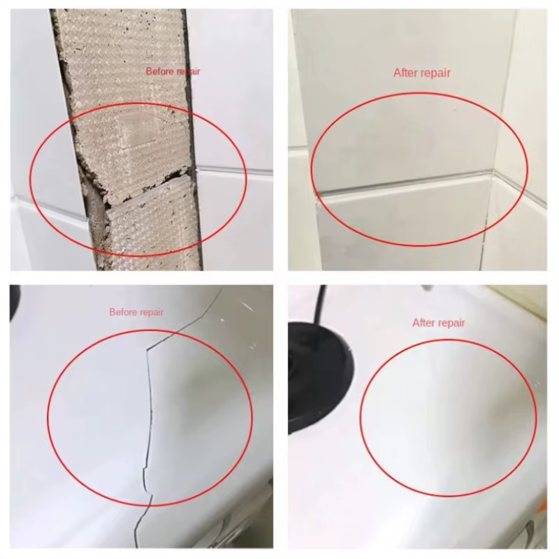 Kit d'agent de réparation de carrelage en céramique pour sol, toilettes, évier, baignoire, fissure de puces, remplissage d'espace. Imperméable, résistant à la moisissure, résistant à l'usure, utilisat