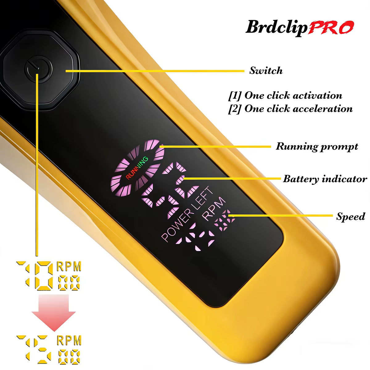 Lot de 2 tondeuses à cheveux professionnelles BRDCLIP 7500 tr/min avec lames DLC