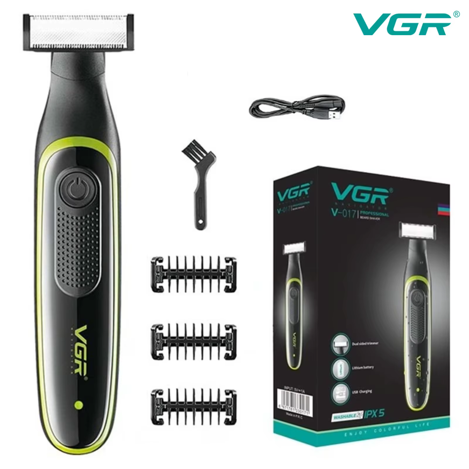 VGR une lame étanche cheveux tondeuse à barbe corps pubien Bikini rasoir Facial électrique