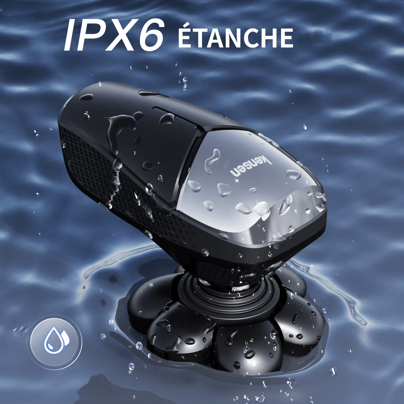 Kensen S8 rasoirs électriques pour hommes 7D coupe flottante Rechargeable IPX6 étanche tondeuse à barbe tête chauve Machine à raser