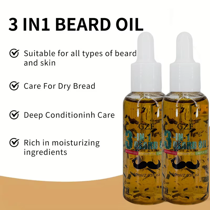 GZE Huile à barbe 3 en 1 pour soin - Hydrate