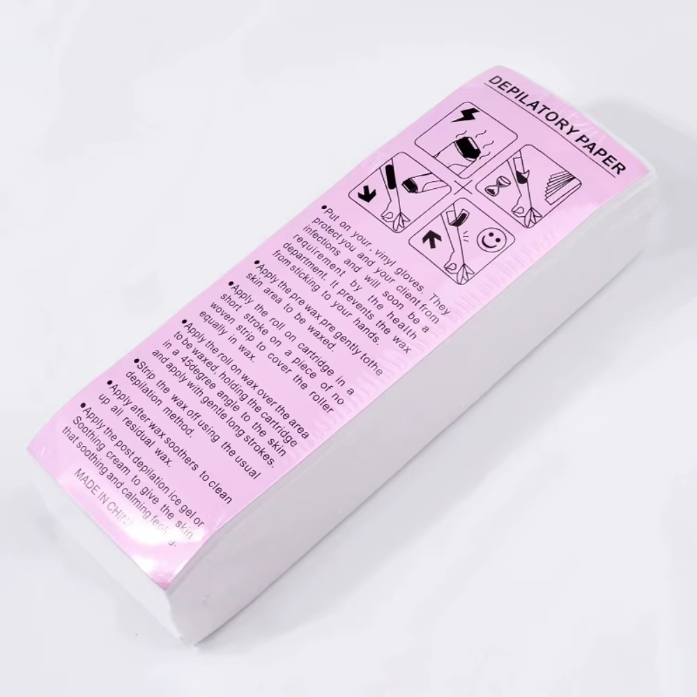 100 pièces épilation non tissé corps tissu cheveux enlever cire rouleaux de papier haute qualité