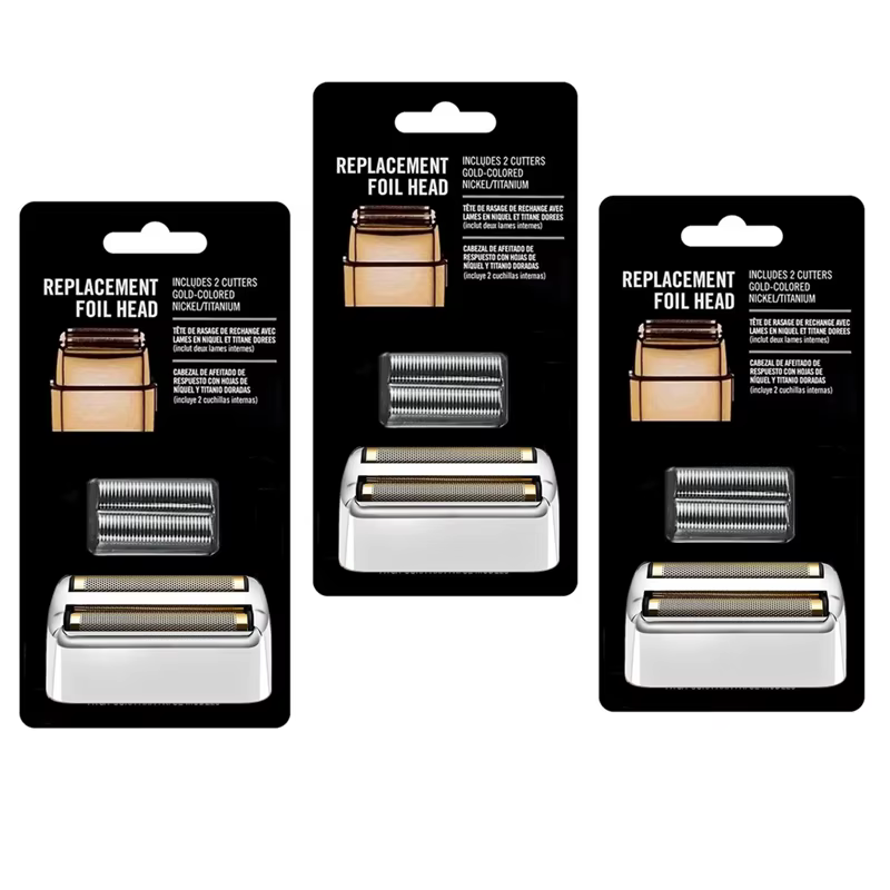 Argent, feuille de rechange et couteaux compatibles avec les rasoirs électriques en métal BaByliss PRO Double FXFS2