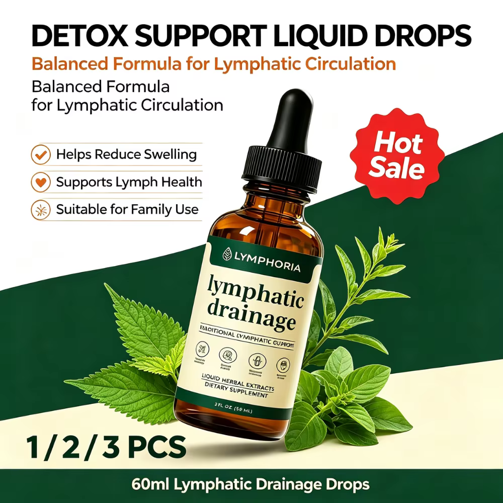 Gouttes de drainage lymphatique bio à base de plantes – Soutien liquide pour la vitalité, l'énergie, la clarté mentale, réduction des gonflements, renforcement du système immunitaire humain