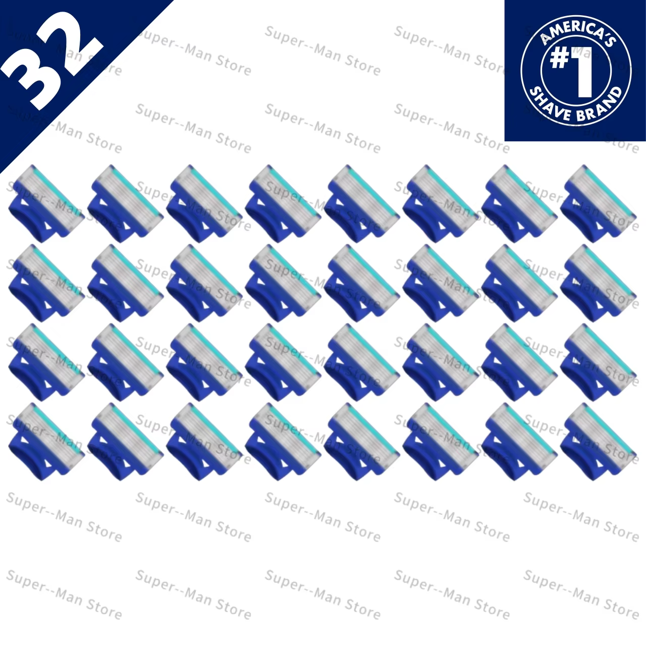 Nouveau rasoir manuel bleu à 5 lames