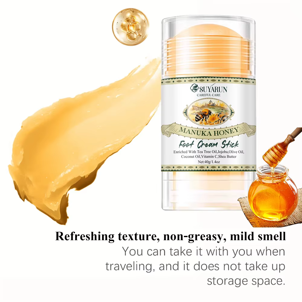 SUYARUN bâton de crème pour les pieds au visage au miel naturel pour talons secs et craquelés-traitement portable de