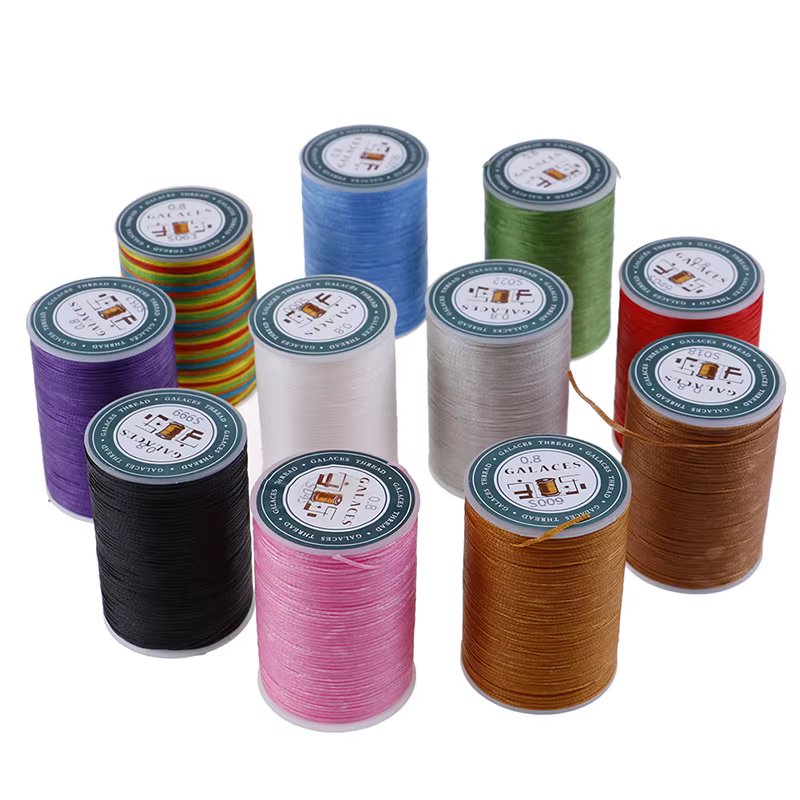 Fil ciré 0.8mm 90m, cordon en Polyester, Machine à coudre, couture pour l'artisanat, 1 pièce